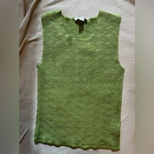 Green y2k textured tank top